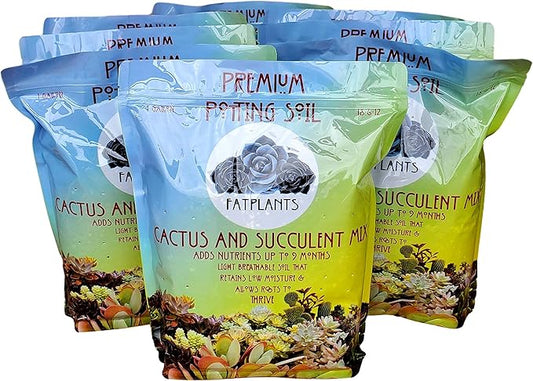 Premium Cacti and Succulent Potting Mix Soil - for Cactus Palm Tree Citrus Plant Grown in Gardening Containers - Indoors & Outdoors Use - with Natural Food/Fertilizer