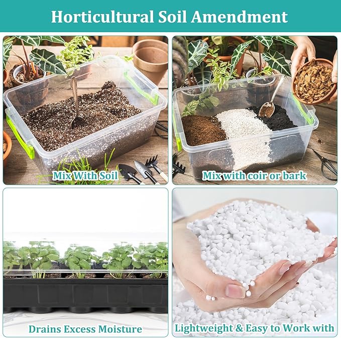 Legigo 20 Quarts Organic Horticultural Perlite for Plants Indoor- Natural Horticultural Soil Additive Conditioner Mix for Improves Drainage, Ventilation and Root Growth