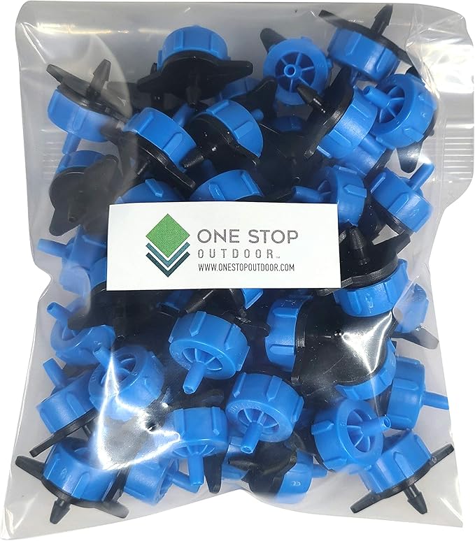 (50-PACK) - 2 Gallons Per Hour Pressure Compensating Drip Emitters - Premium Drippers for Drip Irrigation (2 Gallons Per Hour)