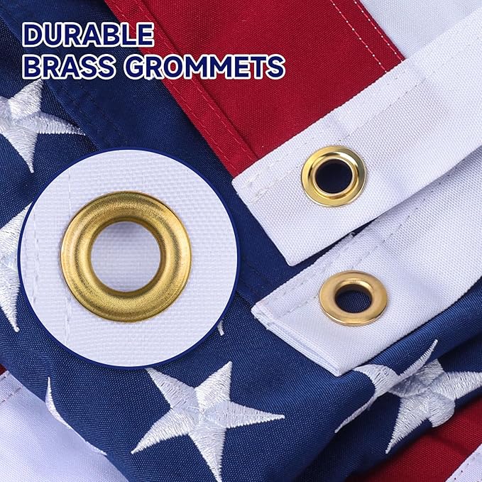 American Flag 3x5 Ft Series，Upgraded Thickened Spun Polyester Fade-Resistant Ultra Durable Tear-Resistant Heavy Duty Flags Heavy Duty, Embroidered Stars, Sewn Stripes, Brass Grommets