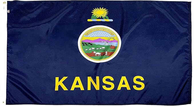 FlagSource Kansas Nylon State Flag, Made in the USA, 5x8'