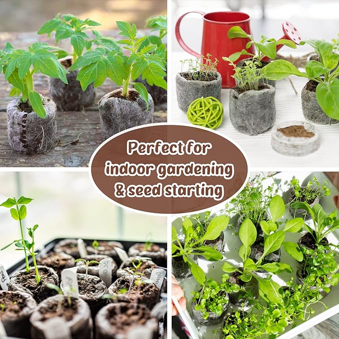 Legigo 300 Pcs 30mm Peat Pellets Starter Pods, Compressed Starting Plugs Pellet Fiber Soil Helps to Avoid Root Shock for Garden Planting Herb Flower Vegetables