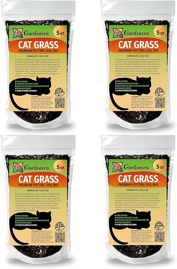 Organic Cat Grass Mix - Grow Nourishing Grass for Your Cat's Delight - 20 QUARTS