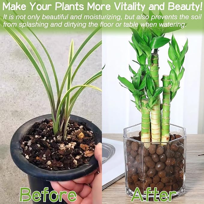 ZeeDix 13LBS Clay Balls for Plants, 4mm-16mm Expanded Clay Pebbles Natural Organic Orchid Growing Medium Clay Leca Balls for Indoor Plants, Hydroponic, Gardening, Orchids, Decoration, Aquaponics