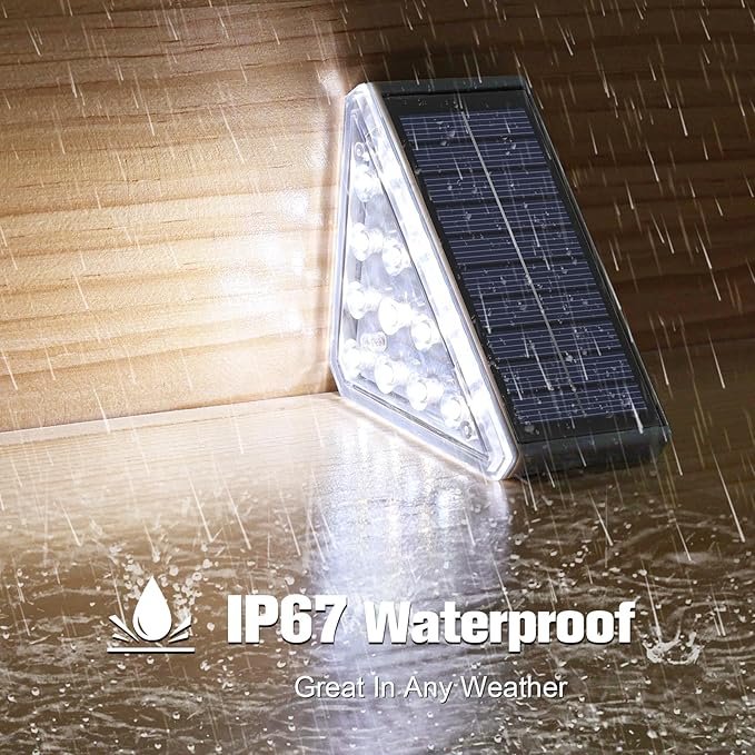 VOLISUN Solar Step Lights for Outside, Solar Stair Lights Outdoor Waterproof IP67, LED Outdoor Step Lights, Outdoor Stair Lights Decor for Deck, Front Step, Front Porch and Patio (6 Pack,Cool White)