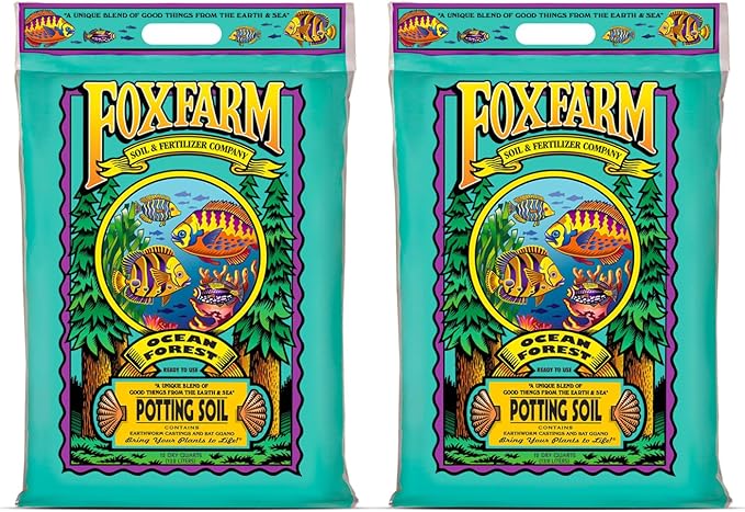 FoxFarm Ocean Forest Potting Soil, 12qt – Light, Aerated Texture, Designed for All Container Plants – pH Adjusted for Optimal Nutrient Uptake, Effectively Retains Moisture (12 Quart (2 Pack))