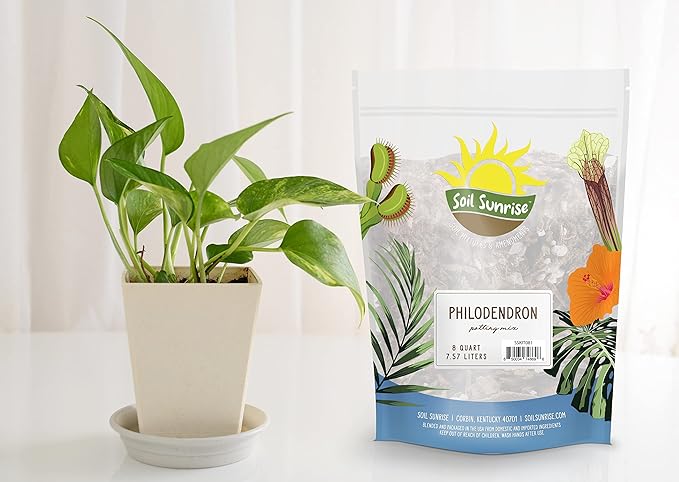 Philodendron Plant Potting Soil Mix (8 Quarts), Special Blend for Heart Shape Philodendron Plants Et Al.