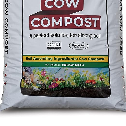 Brut Organic Cow Compost - 10 Quart - Nutrient-Rich Fertilizer for Thriving Gardens - Safe, Pure, and Effective, (2 Pack)