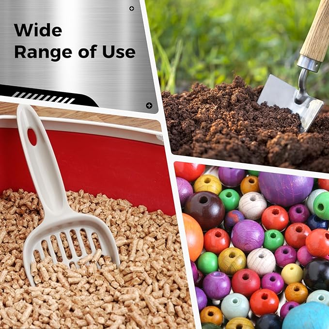 10 PCS Soil Sieve Set, Garden Potting Soil Sifter, 12 Inches Stainless Steel Riddle Sieve, Fine Mesh Soil Sieve, Soil Shovel and 8 Interchangeable Filter Mesh Sizes 2, 3, 5, 6, 7, 9, 10, 12mm