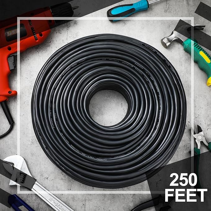 Hoolerry Solid Sprinkler System Wire 18 Gauge Irrigation Wire with UV Resistant PVC Jacket Sprinkler Cable for Underground Irrigation Field Central Control System 30v Ul Listed(18/5, 250 Ft)