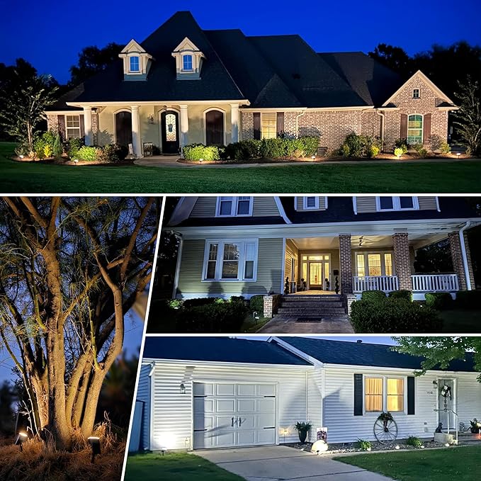 Solar Spotlights - 63LED Outdoor Solar Lights, 3 Pack, IP65 Waterproof, Warm Light