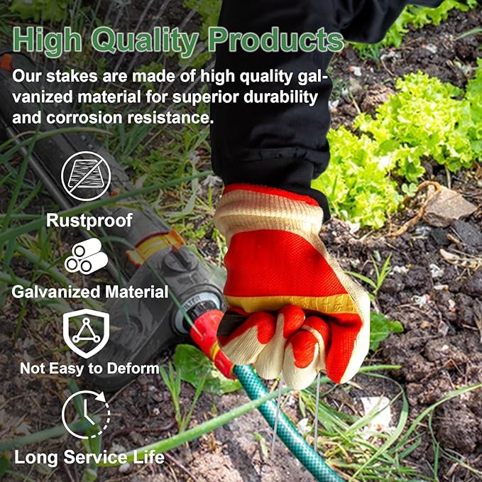 U-Type Turf Staples for Artificial Grass, 6 Inch Garden Stakes Galvanized Landscape Staples, Proof Sod Pins Stakes for Securing Yard Fences Weed Barrier Outdoor Wire Cords Tents Tarps (100 Pcs)