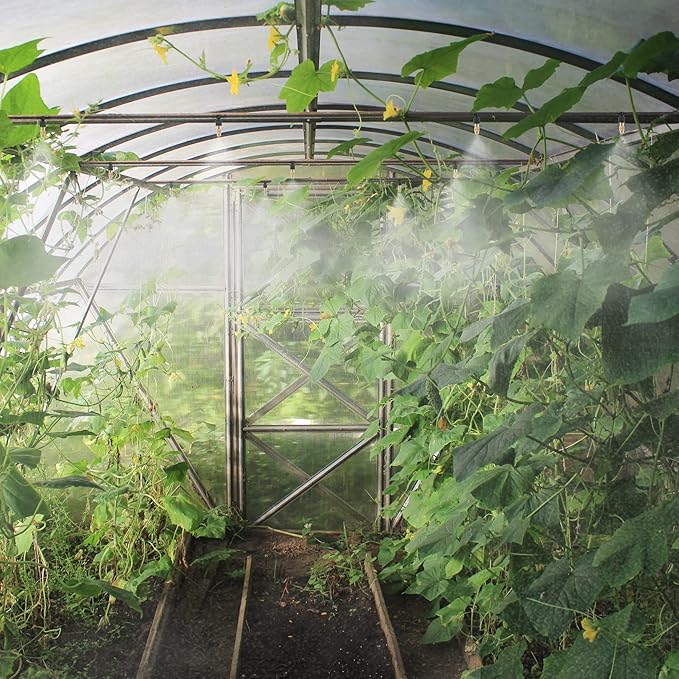 ACBungji 30pcs Brass Misting Nozzles Three-way Connector Drip Irrigation Nozzle 4/7 Inches Adjustable Atomizing Nozzle Cooling Misting System for Outdoor Plant Garden Patio Greenhouse