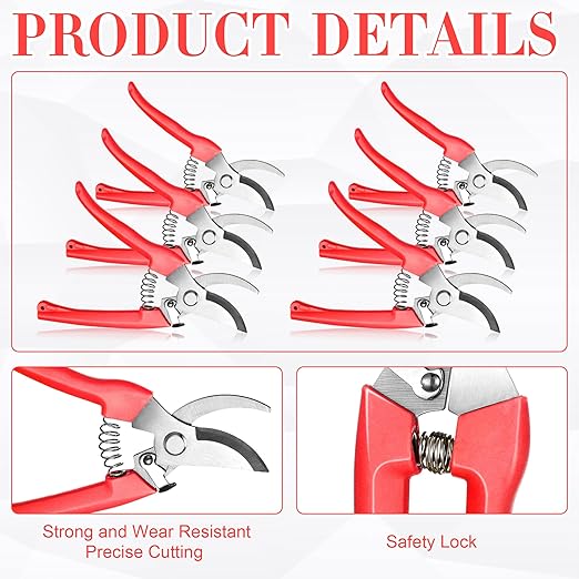 Chumia 30 Garden Flower Shears Pruning Scissors Heavy Duty Plant Scissors Trimming Garden Clippers Hand Tree Pruner for Yard Gardening Plants Hedge Flower Tree Cutting Secateurs (Orange)