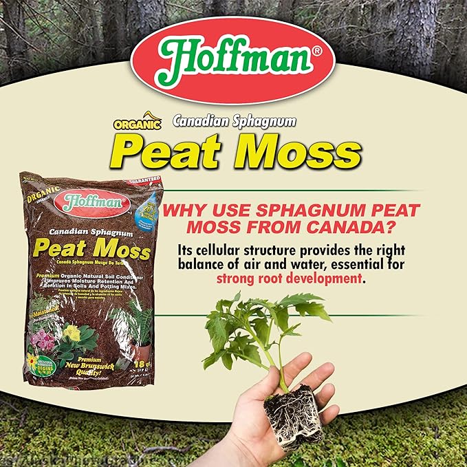 Hoffman Canadian Sphagnum Peat Moss - 18 Quart,Brown/A,37029