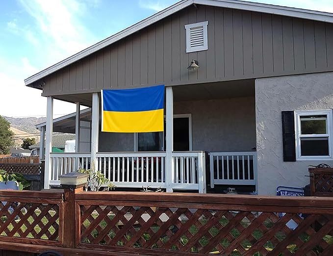 Ukraine Flag 5x8FT Ukrainian National Polyester Flag With 2 Grommets For Patriotic Ukrainian Themed Festival Events Party Decoration (Ukraine, 5x8FT)