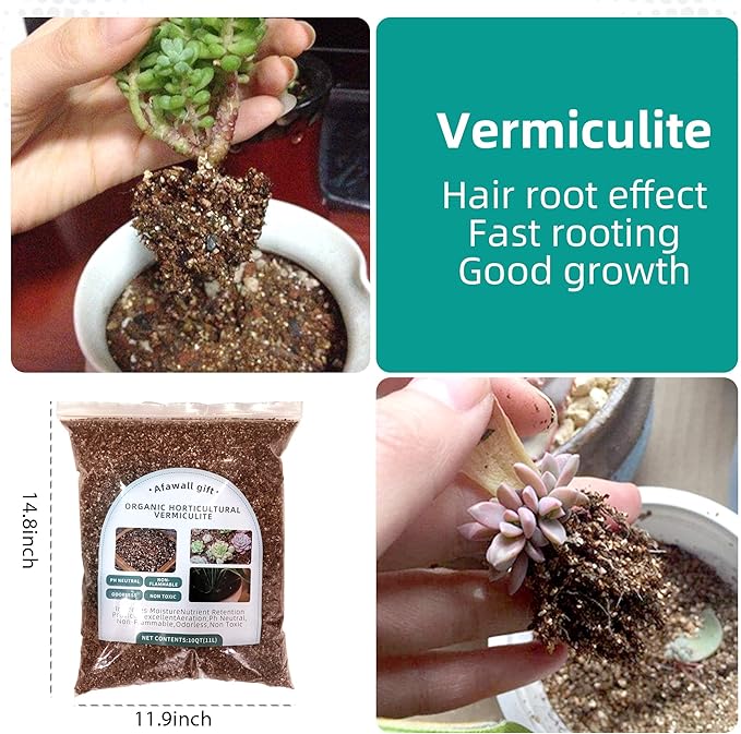 Organic Vermiculite Bulk, Horticultural Vermiculite Soil Conditioner, 10QT Organic Vermiculite by Perfect Plants, 100% Natural Vermiculite for Gardening