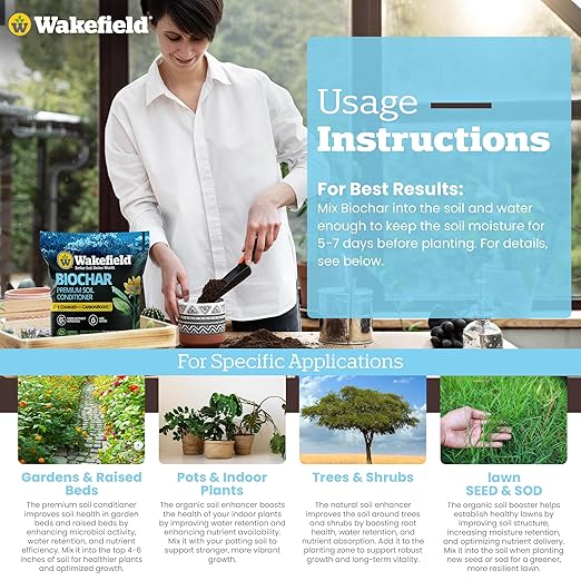 Wakefield Premium Indoor Potting Soil - Professional Biochar & Probiotics with CarbonBoost Technology - Ultimate Organic Potting Mix for Indoor & Outdoor Plants, Succulents & House Plants - 2Quarts