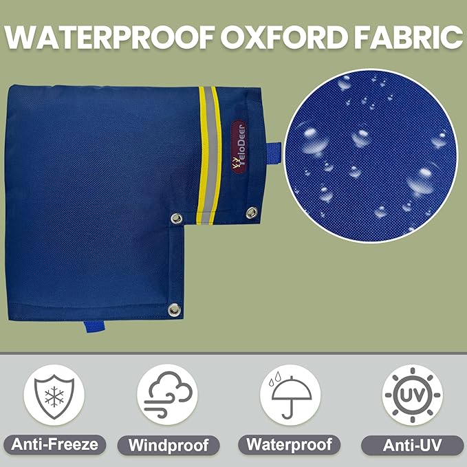 Backflow Preventer Insulation Cover YeloDeer, Navy 5 Layers of Hose Bib Cover Freeze Protection(5°F), 12" W x 13" H Irrigation Sprinkler Valve Cover Insulated Waterproof Winter Water Well Pump Covers