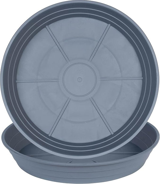 Plant Saucer 14 Inch 2 Pack 6 8 10 12 14 16 18 20 25, Plastic Plant Trays for Pots，Extra-Deep Plant Water Dray Tray, Bird Bath Bowl, Heavy Flower Plant Saucers Indoors and Outdoor No Holes