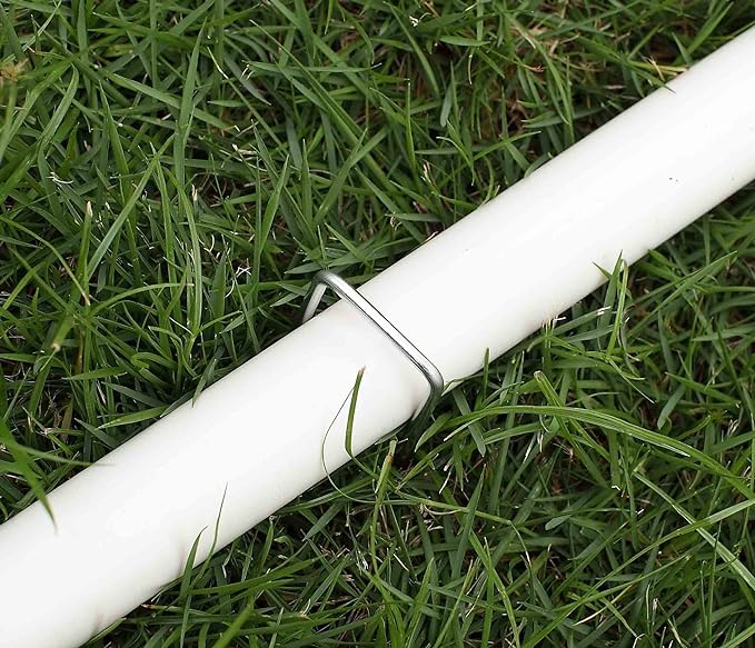 6 Inches Galvanized Garden Staples, Metal Tent StakeHeavy Duty U-Shaped Pins and Landscaping Staples for Sod Anchoring Landscape Fabric Irrigation Tubing (100, Silver)