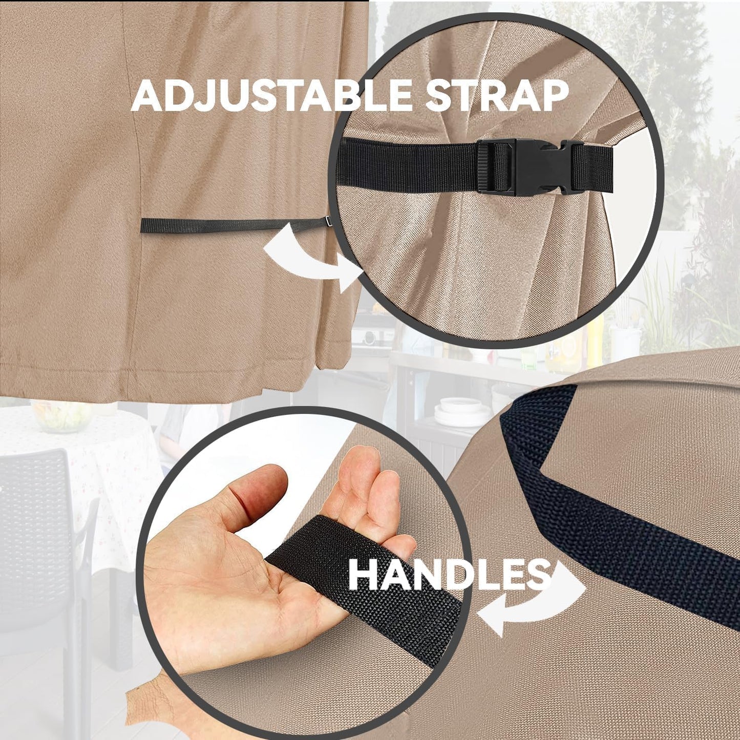 Outdoor Pizza Oven Table Cover - Heavy Duty Waterproof Cover for Ooni Large Table,Khaki