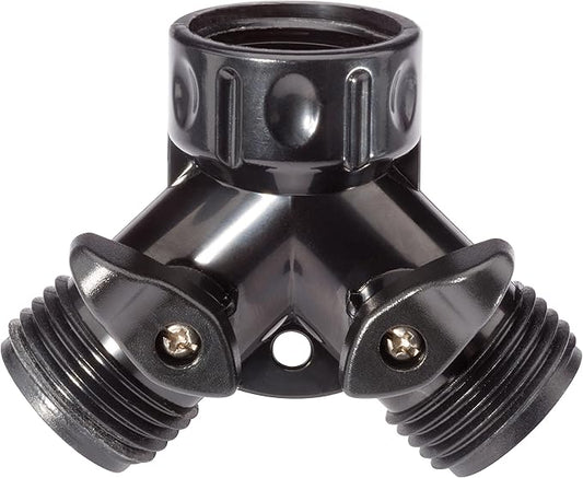 Rain Bird YFA075X Drip Irrigation Dual Port "Y" Faucet Adapter, 3/4" Female Hose Thread x 3/4" Male Hose Thread, On/Off Valves