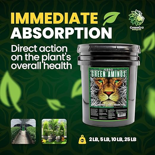 GreenGro Green Aminos, Rooting Stimulator Blend with Amino Acids and Nutrients for Potting Mix, Soils, Cuttings, and Hydroponic Gardens, Organic Plant Food for Indoor and Outdoor Plants