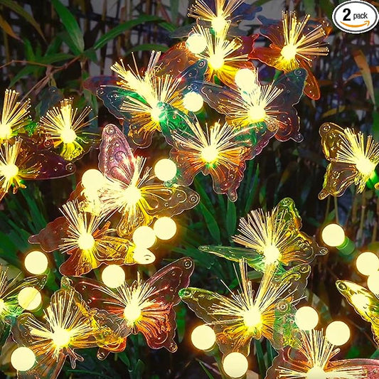 TONULAX Solar Firefly&Butterfly Garden Lights - Outdoor Light for Yard Decoration, Larger Solar Panel, Waterproof LED Garden Lights for Pathway&Holiday Decor (4pack)