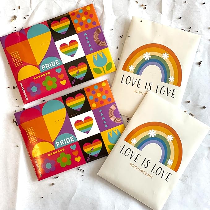 Love is Love Rainbow - 25 Wildflower Packets for Planting - Celebrate & Show Your Pride - Garden Seeds to Grow Live Plants - Bentley Seed Co.