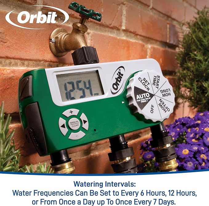 Orbit 56082 3-Outlet Hose Watering Timer, Green (3 Outlet)