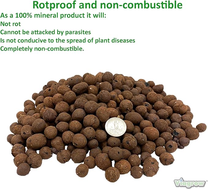 Viagrow VS10-5 Grow Rocks Expanded Clay Pebbles, Brown