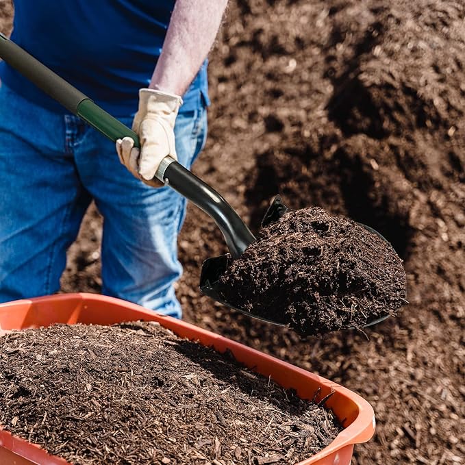 Shovel for Digging, 56 Inches Heavy Duty Shovel for Gardening, Round Shovel for Digging with Fiberglass Handle (Green)