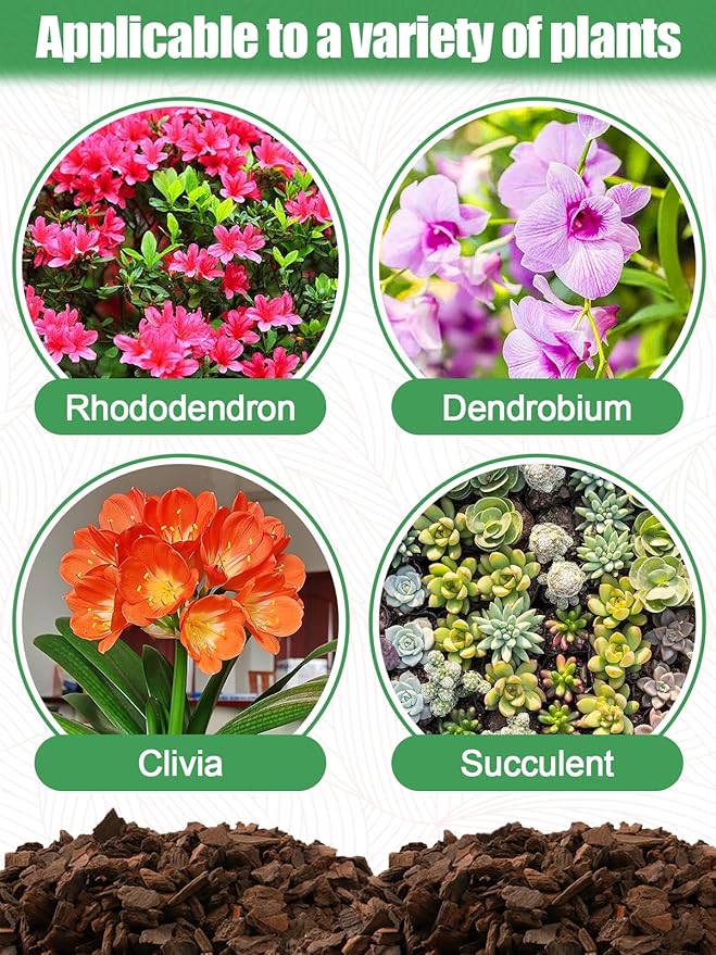 5 Quarts Orchid Potting Bark, Sun-Dried New Zealand Medium Organic Pine Wood Chip Barks for Orchids Plant Compost Soil, Natural Houseplant Mulch for Plant Development