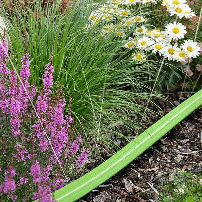 LAVEVE Sprinkler Soaker Hose for Yard 100 FT, Heavy Duty Garden Water Hoses with Stakes, Sprinklers System for Lawn, Flexible Drip Irrigation Tubing (50FT x 2 Pack)