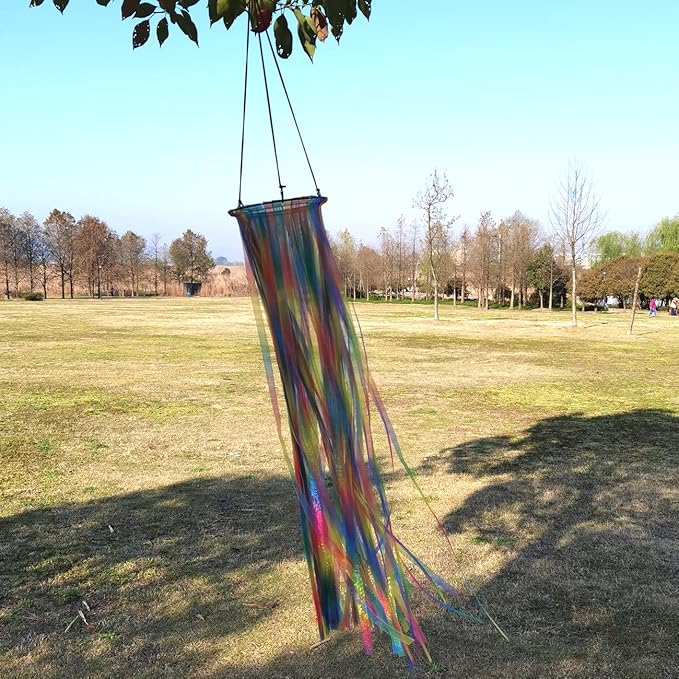 Ribbon Windsock Streamer, Outdoor Decorations for Your Patio, Garden, Yard, Dock and Camper, 49-Inch, WS49-XS