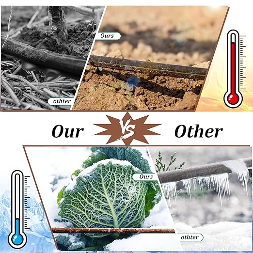 Yaomiao 984 ft Drip Irrigation Hose 1/4 Inch Blank Distribution Tubing Drip Irrigation Drip Line Watering Drip Automatic Irrigation Equipment Set for Garden Flower Bed Greenhouse Flower (Brown)