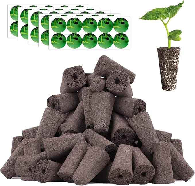 100pcs Square Pods for Hydroponics Growing System, 50pcs Square Grow Sponges with 50pcs Pods Labels, Supplies Replacement, Compatible with IDOO, QYO, LYKO (Square)