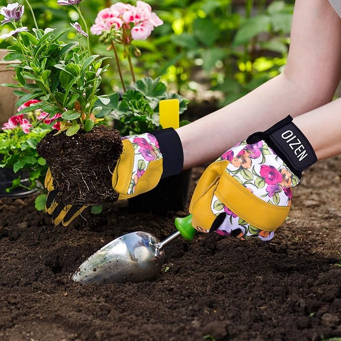 Leather Tough Cowhide Work Gardening Gloves for Women Thorn Proof, Working Gloves, Gardening Gifts for Women