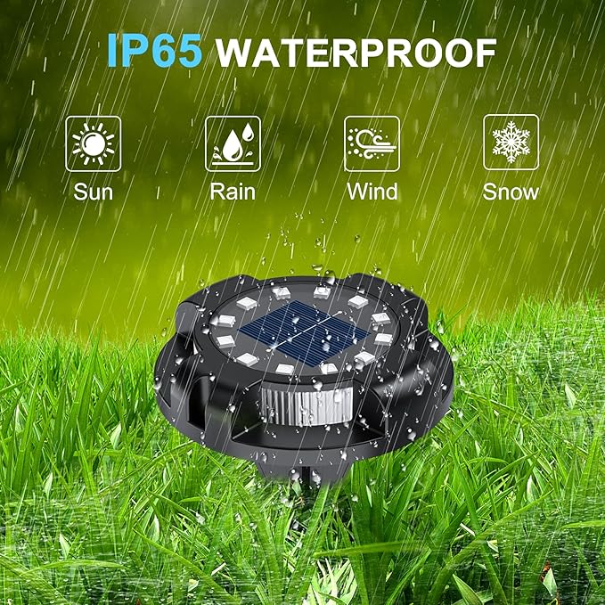 Solar Pathway Lights Outdoor 12 Packs, Bright Blue 16 LEDs Solar Ground Lights Walkway Lights with Side Light, Waterproof Solar Deck Light for Yard Walkway Garden Poolside Driveway Decorations