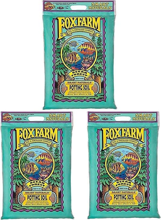 FoxFarm FX14053 Ocean Forest Potting Soil, 3 - 12 Quart Bags