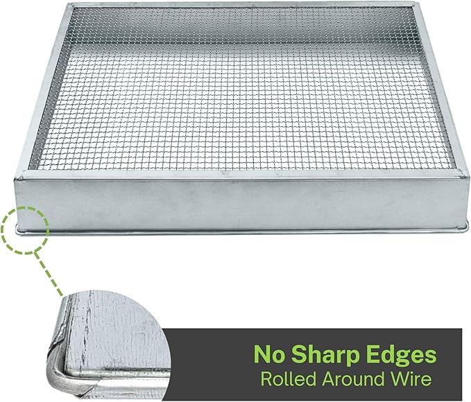 Large Soil Sifter, 17.5 x 11.5 Inch Size with 1/4 Inch Mesh, Includes Work Gloves