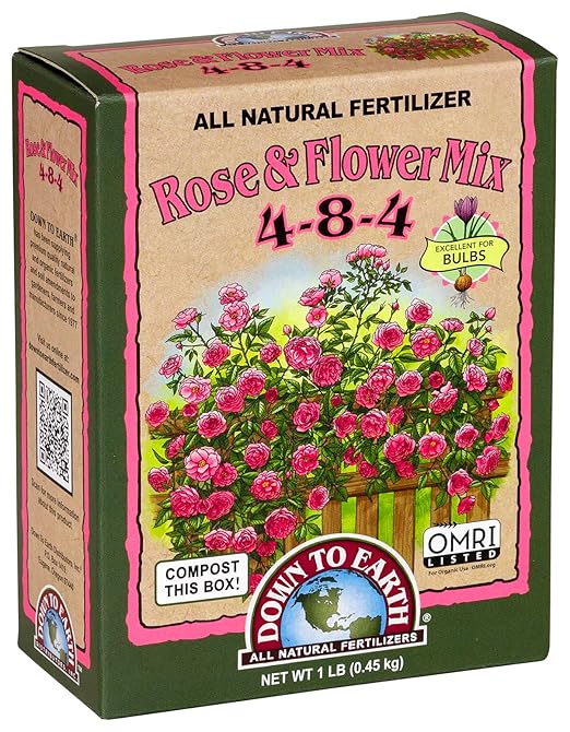 Down to Earth All Natural Rose & Flower Bulb Fertilizer Mix 4-8-4, 1 lb