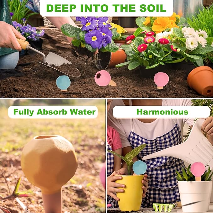 Self Watering Planter Insert Terracotta Watering Spikes Premium Plant Watering Devices Irrigation Dripper Self Watering Spikes Automatic Plant Accessories 4 Packs