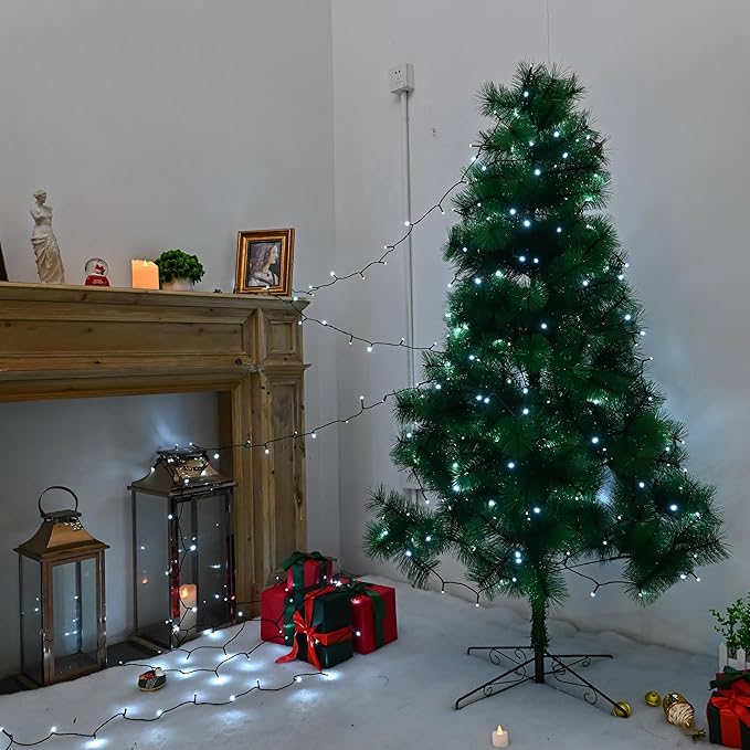 Outdoor String Lights, 1000 LED 108Ft Christmas Light with Remote, 8 Lighting Modes, Powered Plug for Wedding Party Garden Tree Yard Indoor Decorations(328 Ft | White, 328 Ft)