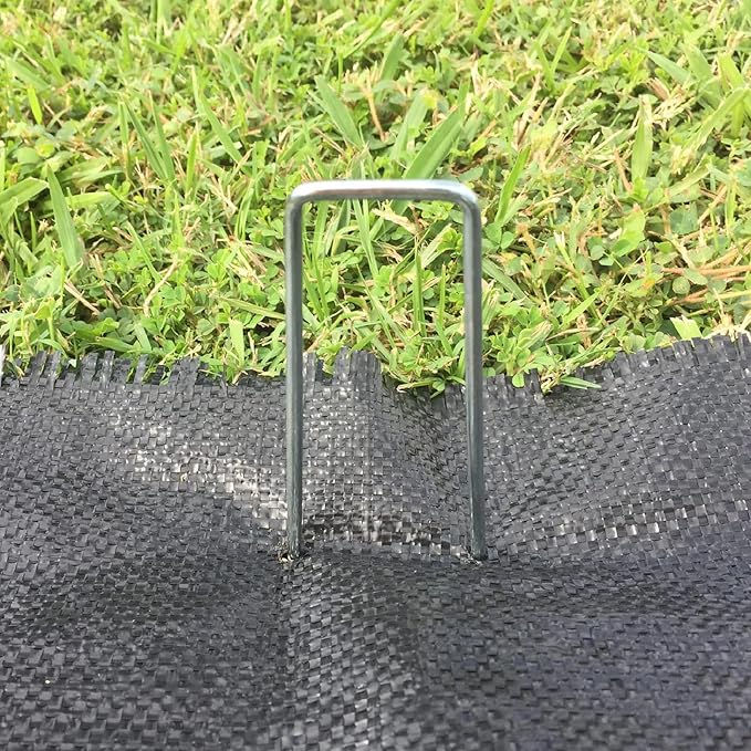 AAGUT 16 Pack Landscape Staples 6 Inch Garden Pins 11 Ga Galvanized Sod Landscaping Pins Heavy Duty Yard Lawn Tent Stakes for Weed Barrier Fabric, Inflatables, Artificial Turf, Irrigation Tubing Hose
