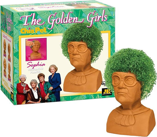 Chia Pet Golden Girls Sophia with Seed Pack, Decorative Pottery Planter, Easy to Do and Fun to Grow, Novelty Gift, Perfect for Any Occasion