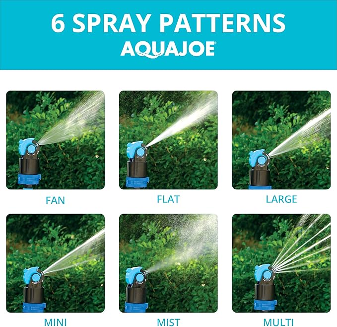 Aqua Joe AJ-6PSTB Indestructible Series 6 Pattern HD Sprinkler/Mister Combo, 360 Degree Coverage