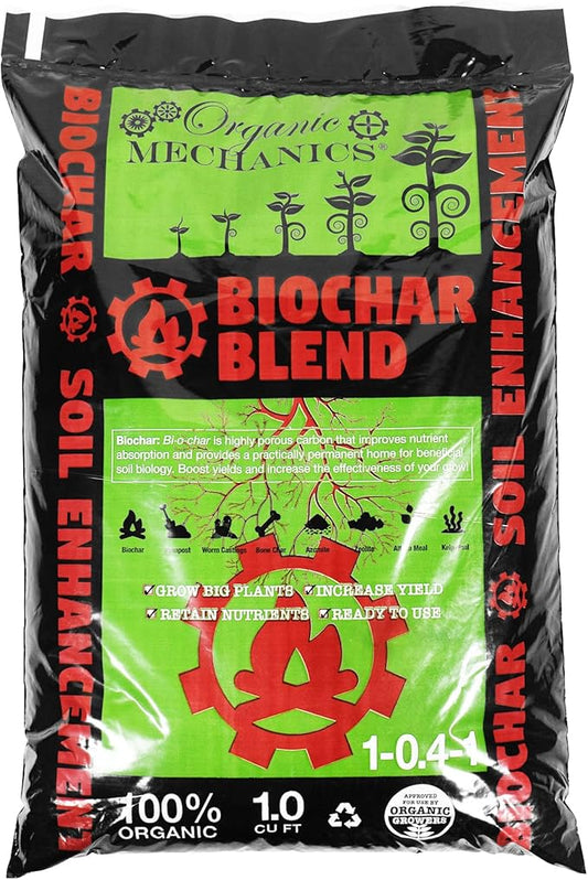 Biochar Soil Blend, 1 Cubic Foot - Enhances Plant Growth with Bone Char, Worm Castings, and Compost for Garden Beds & Containers - Eco-Friendly & Locally Sourced