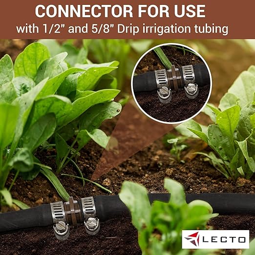 LECTO Universal 5/8", 1/2", .700" Drip Line Repair Kit – Coupler, 1